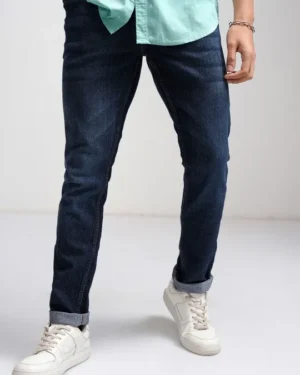 Men Blue Slim Fit Mid-Rise Clean Look Stretchable Jeans