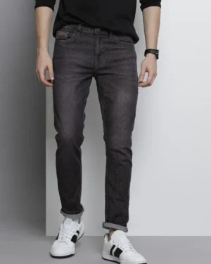 Men Black Slim Fit Light Fade Stretchable Jeans