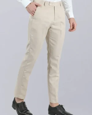 Men Mid-Raise Flat Front Smart Slim Fit Formal Trousers
