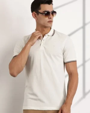 Men Polo Collar Pockets T-Shirt